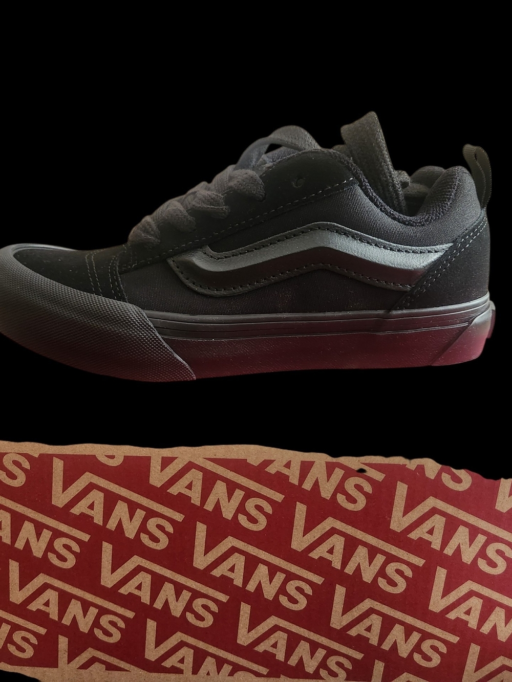 Vans Knu Skool GS Triple Black Skate Shoe 1.5Y
